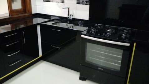 Cozinha de Mármore Totalmente Preta